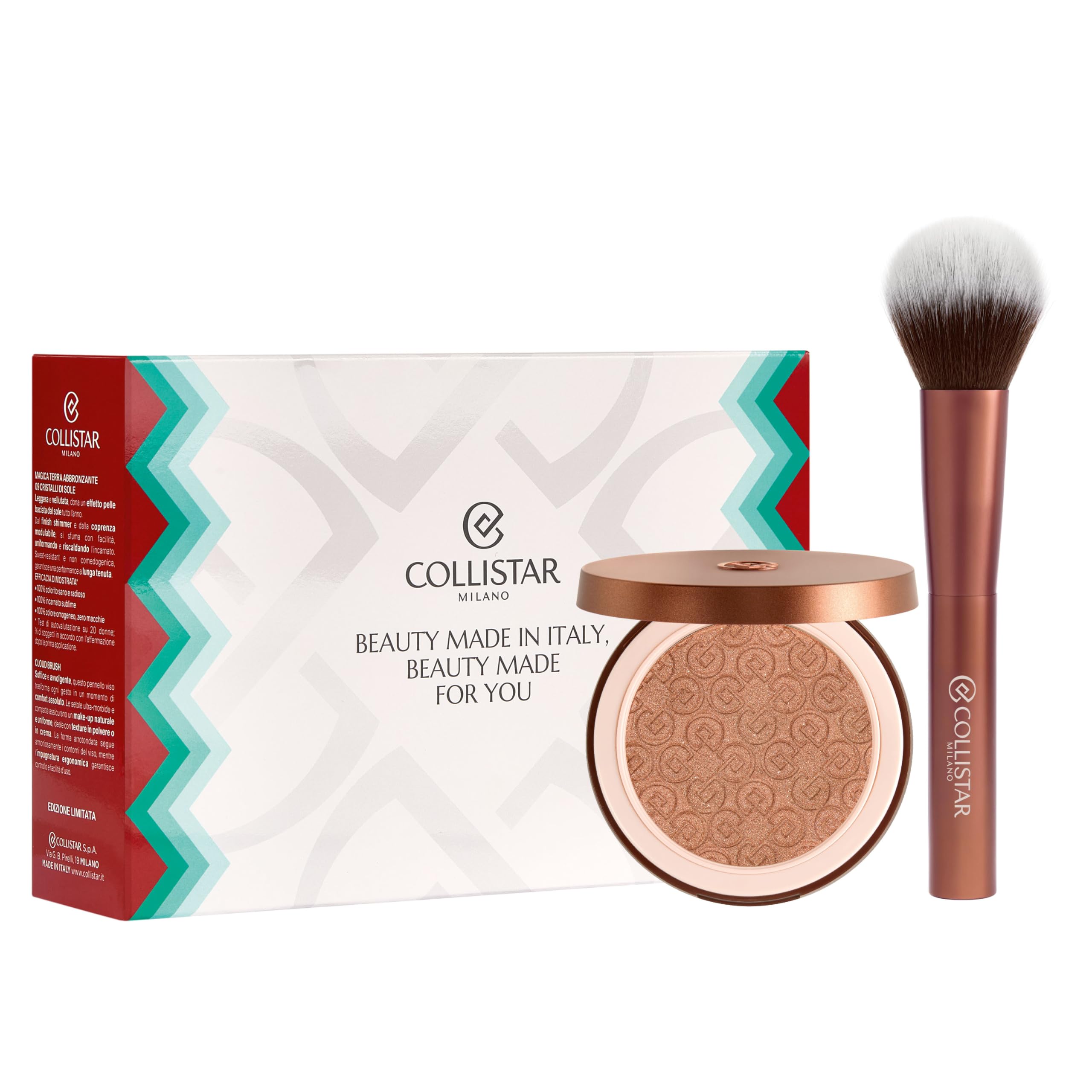 Collistar Cofanetto Regalo Donna Magica Terra Abbronzante 9 gr + Pennello Professionale, Terra Viso Compatta, Effetto Abbronzato Naturale, Finish Opaco, Lunga Durata