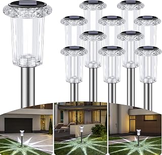Solar Outdoor Lights 10 Pack, Waterproof Solar Pathway Lights,Auto On/Off LED Solar Lights, Solar Garden Lights for Walkway Driveway Yard Backyard Lawn Landscape Decor