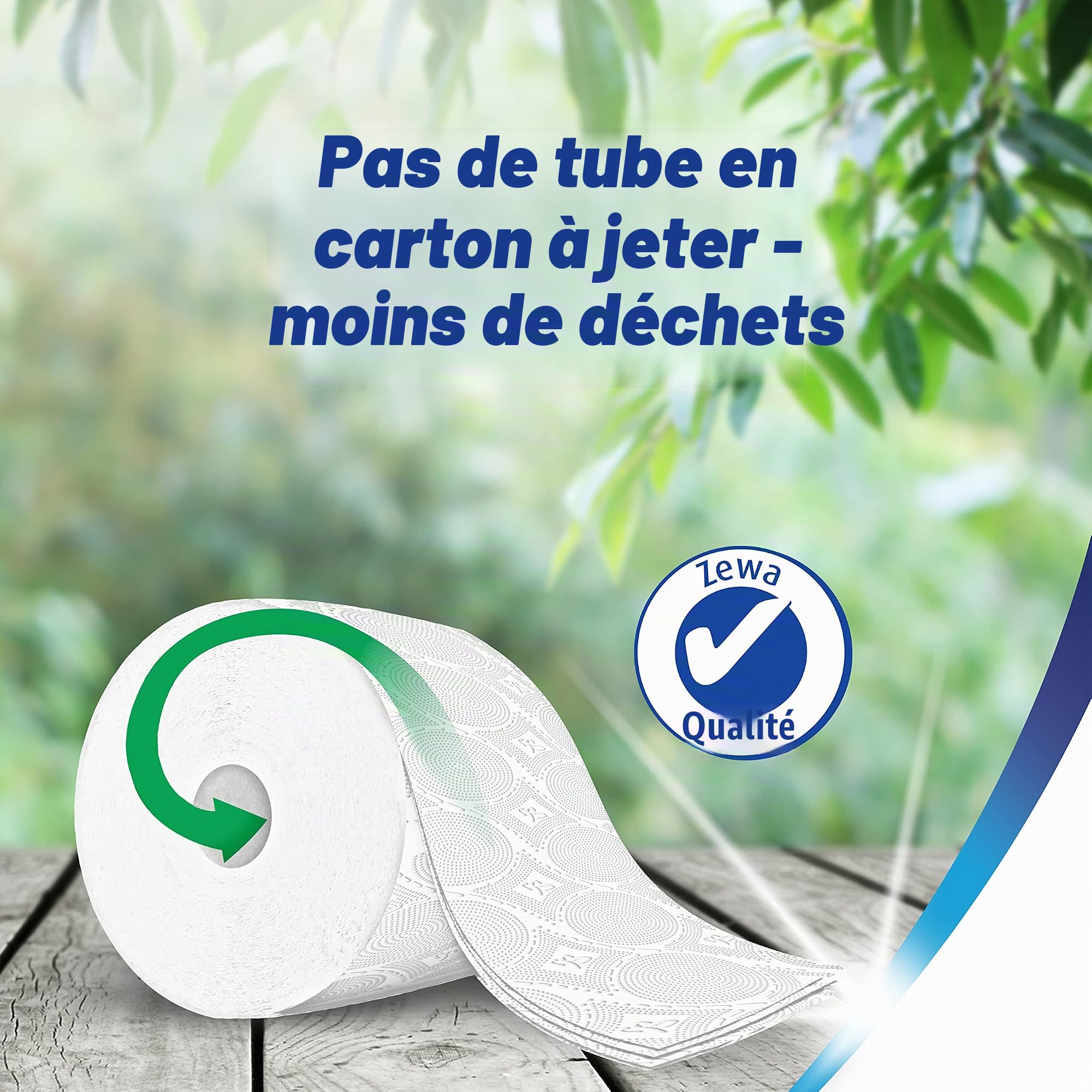 Zewa Smart Lot de 48 rouleaux de papier toilette sans douille 6 x 8 x 300 feuilles