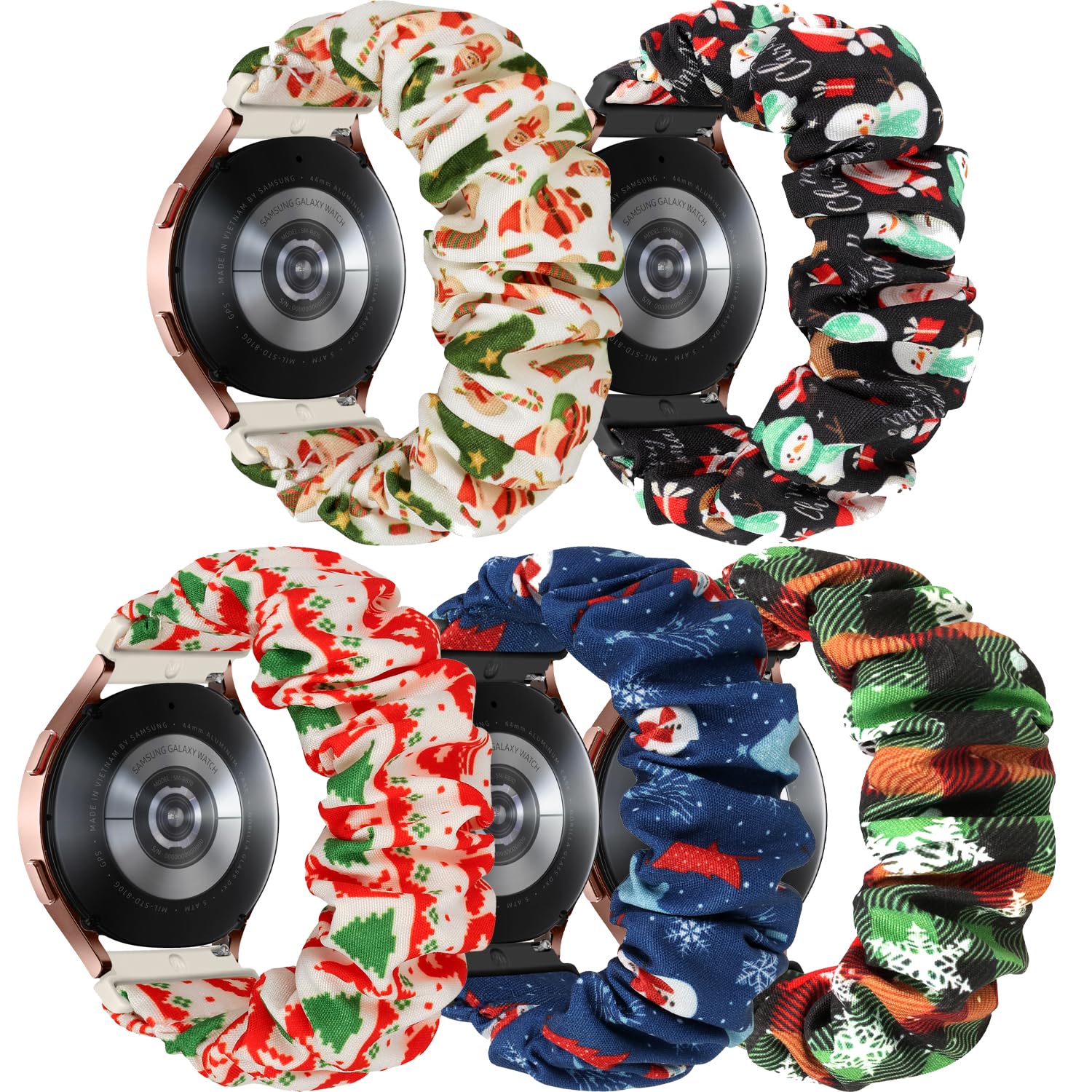 Scrunchie Watch Band 20mm for Women Compatible with Samsung Galaxy Watch Active 2 44mm 40mm/Active 40mm/Galaxy Watch 3 41mm/Galaxy Watch 42mm/Galaxy