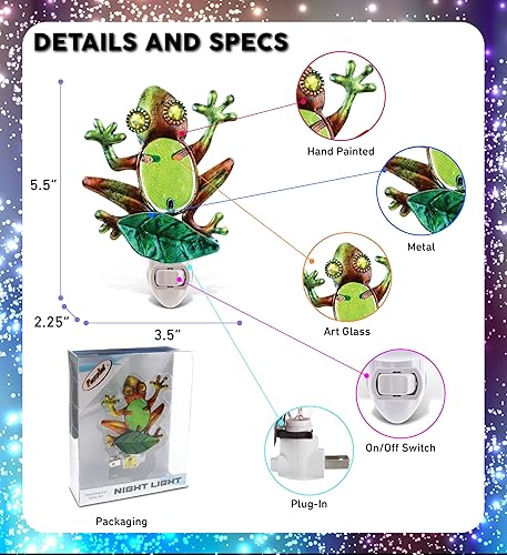 Miniatura 2 de Puzzled Luz nocturna de rana  Lámpara decorativa de enchufe de 5.5 pulgadas de eficiencia energética, luces portátiles de encendido y apagado manual