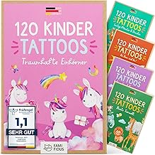 120 Skin-friendly Children's Tattoos, Dermatologically Very Good, Children's Tattoos, Made in Germany, Tattoo Children, Our Tattoos for Children (Unicorns)