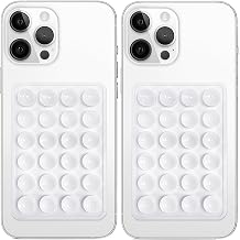 Anteel 2 Pack Silicone Suction Phone Case Mount, Non Slip Sticky Grip for Cellphone, Silicon Adhesive Suction Cup Mount, Strong Grip Holder for Selfies and Videos White