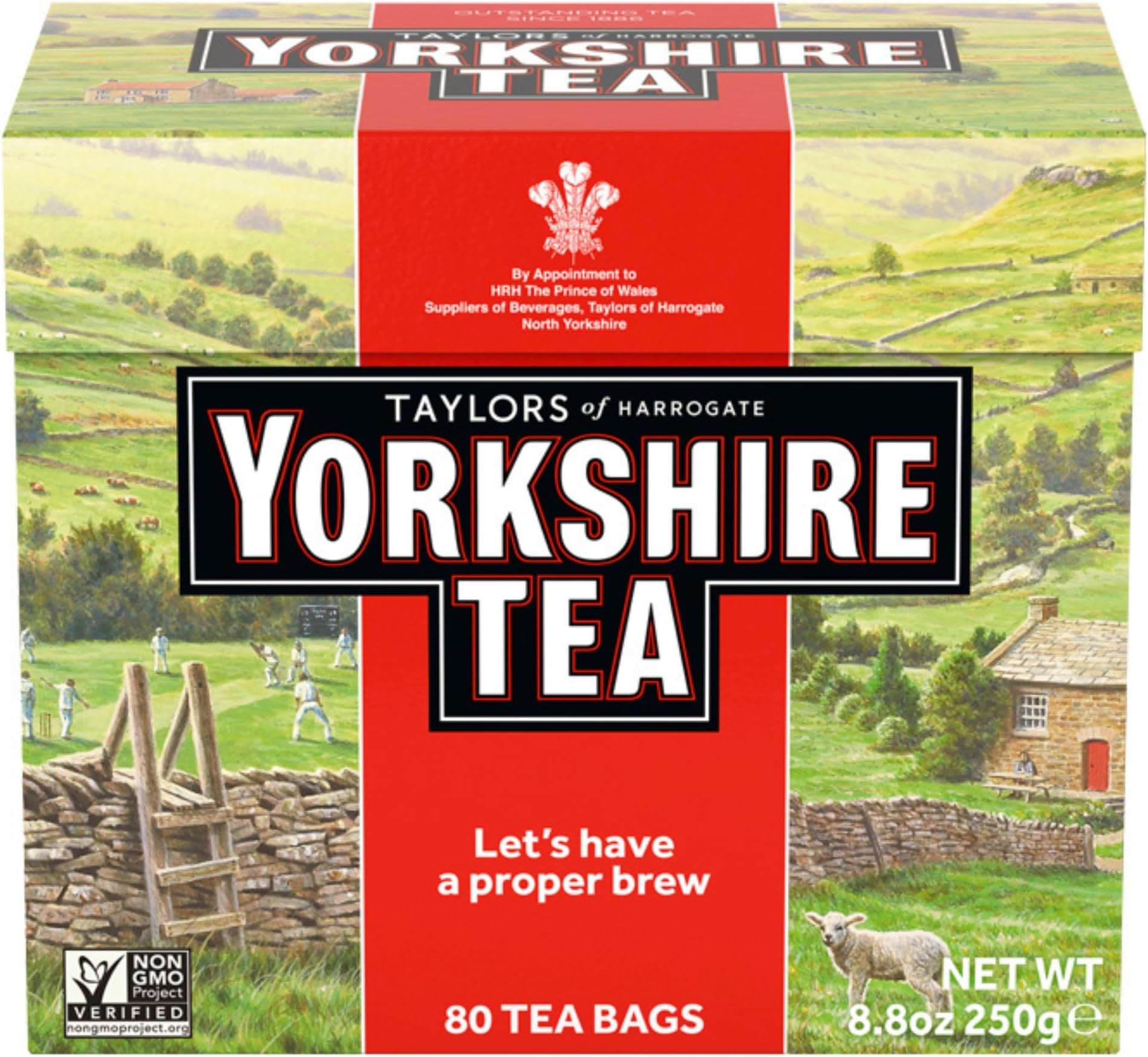 Red, Black Tea, Pillow Tea Bags, 80 Count (Pack of 5), Refreshing, Satisfying, and Strong, Classic British Breakfast Blend, Caffeinated, Enjoy Hot or Iced, 80 Teabags