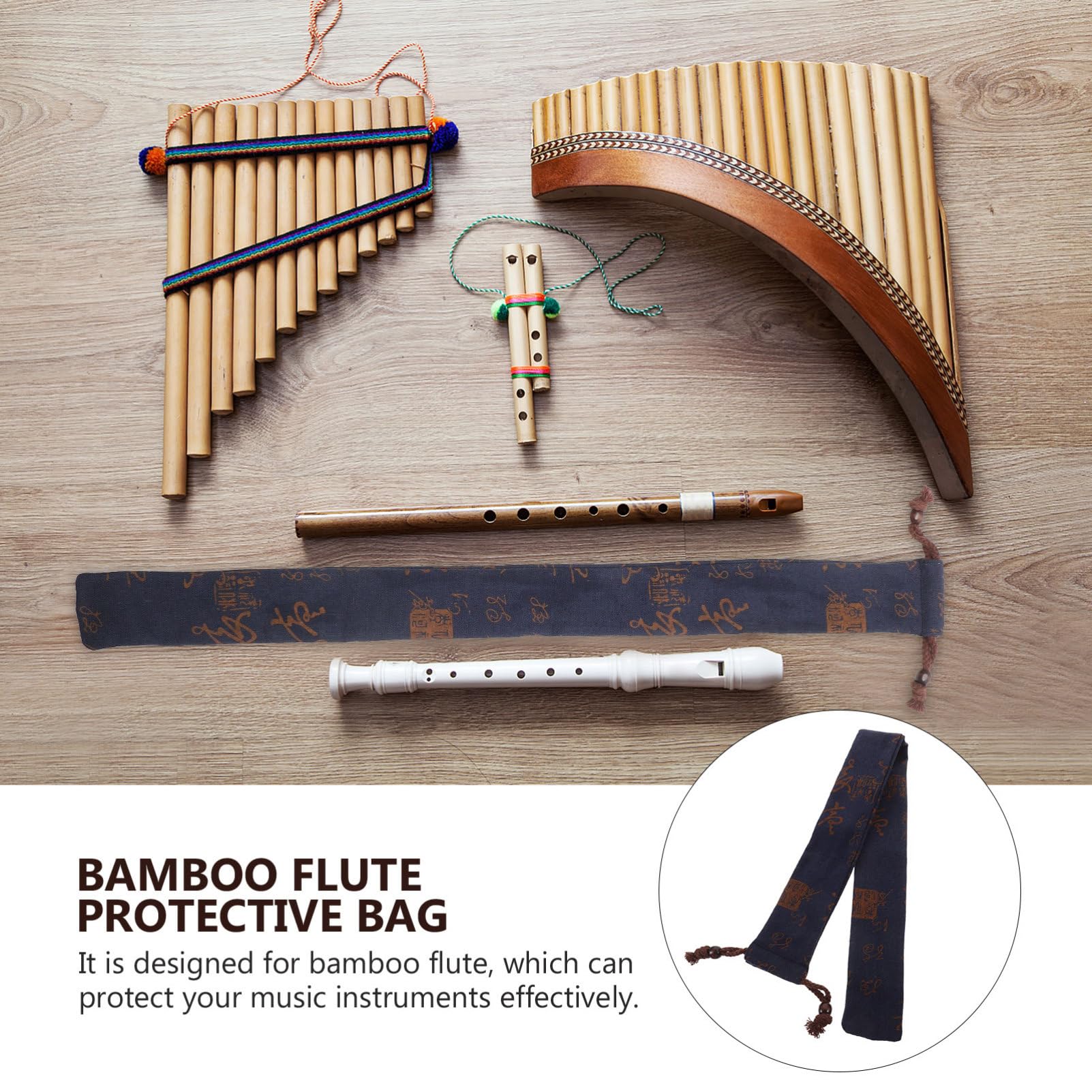 Alipis Flute Storage Pouch Flute Case for Bamboo Gig Bag Music Accessory Bag Portable and Washable