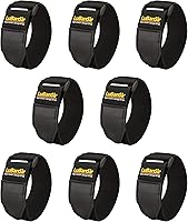 Vista 1 de LuBanSir Correas de cincha, 2 x 12 pulgadas (paquete de 8) correas elásticas de almacenamiento de gancho y bucle para cable de extensión, cable