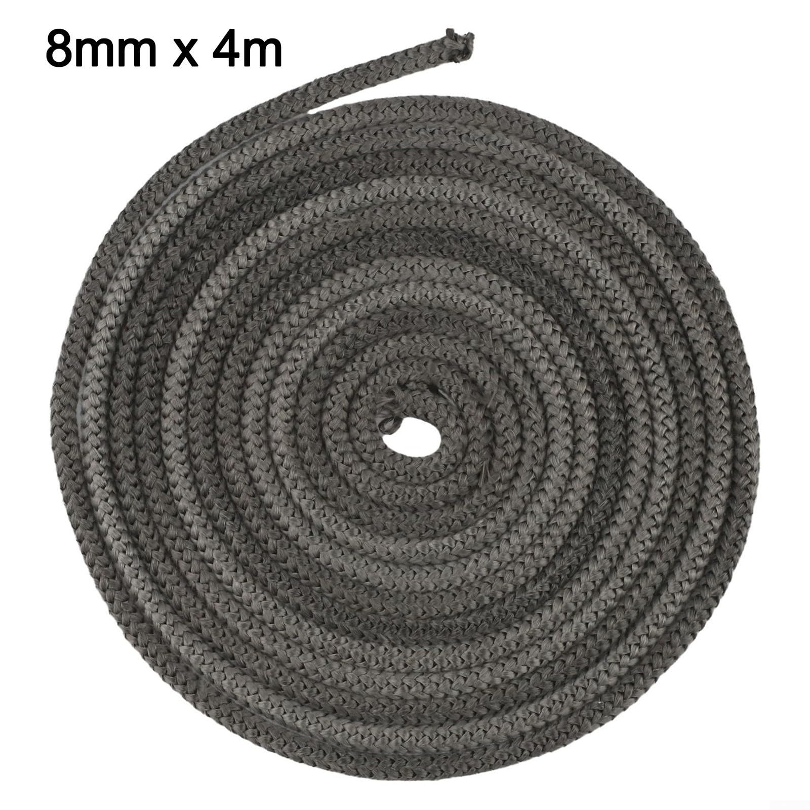 Corda per stufe/Wizard, Cavo for guarnizione della porta stufa in fibra di vetro nero, dimensioni multiple(8mm*4m)