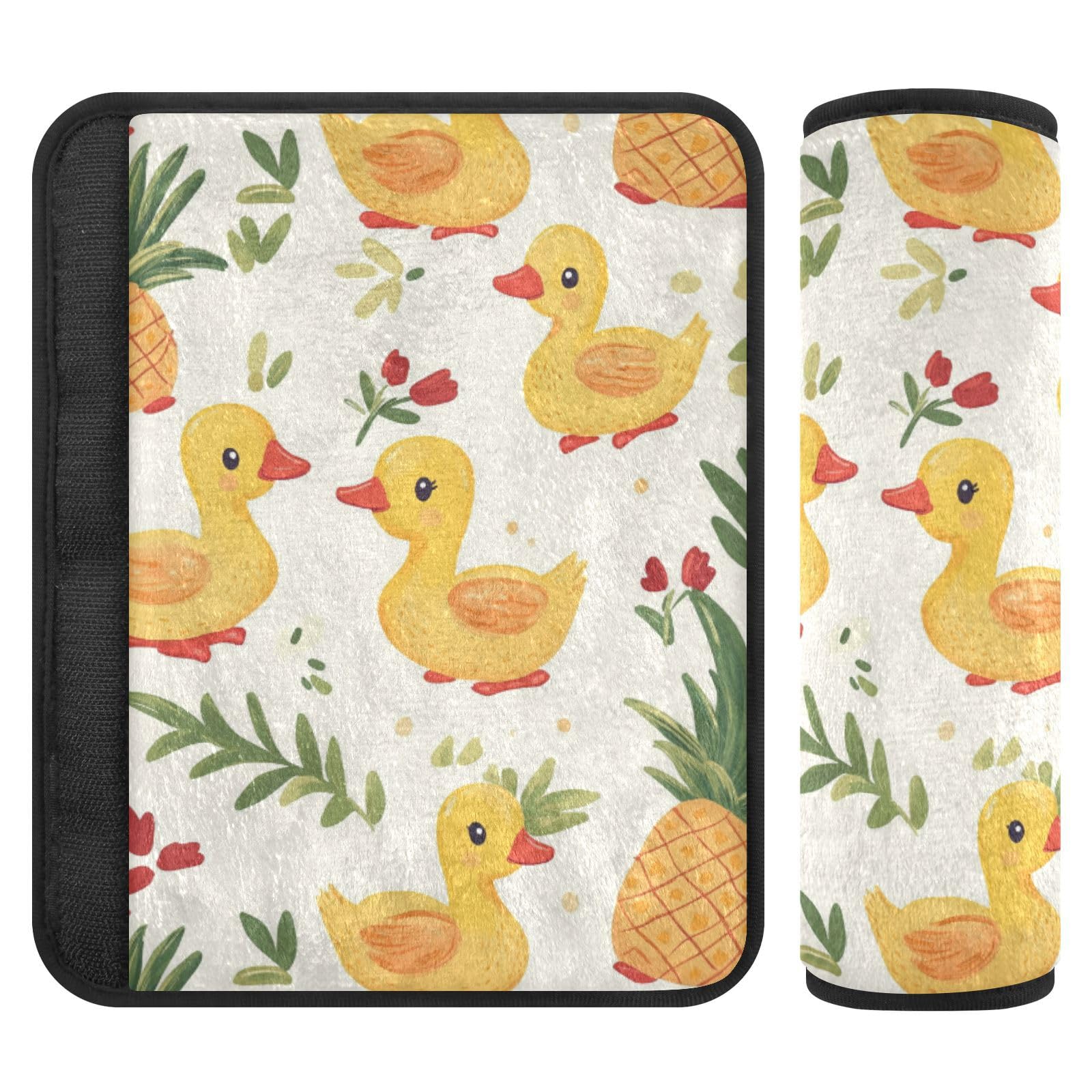 Seat Belt Covers 2 Pack Ducks Pineapple Car Seat Strap Covers Super Soft Cute Car Seat Neck Cover for Boys Girls Adults Babies S