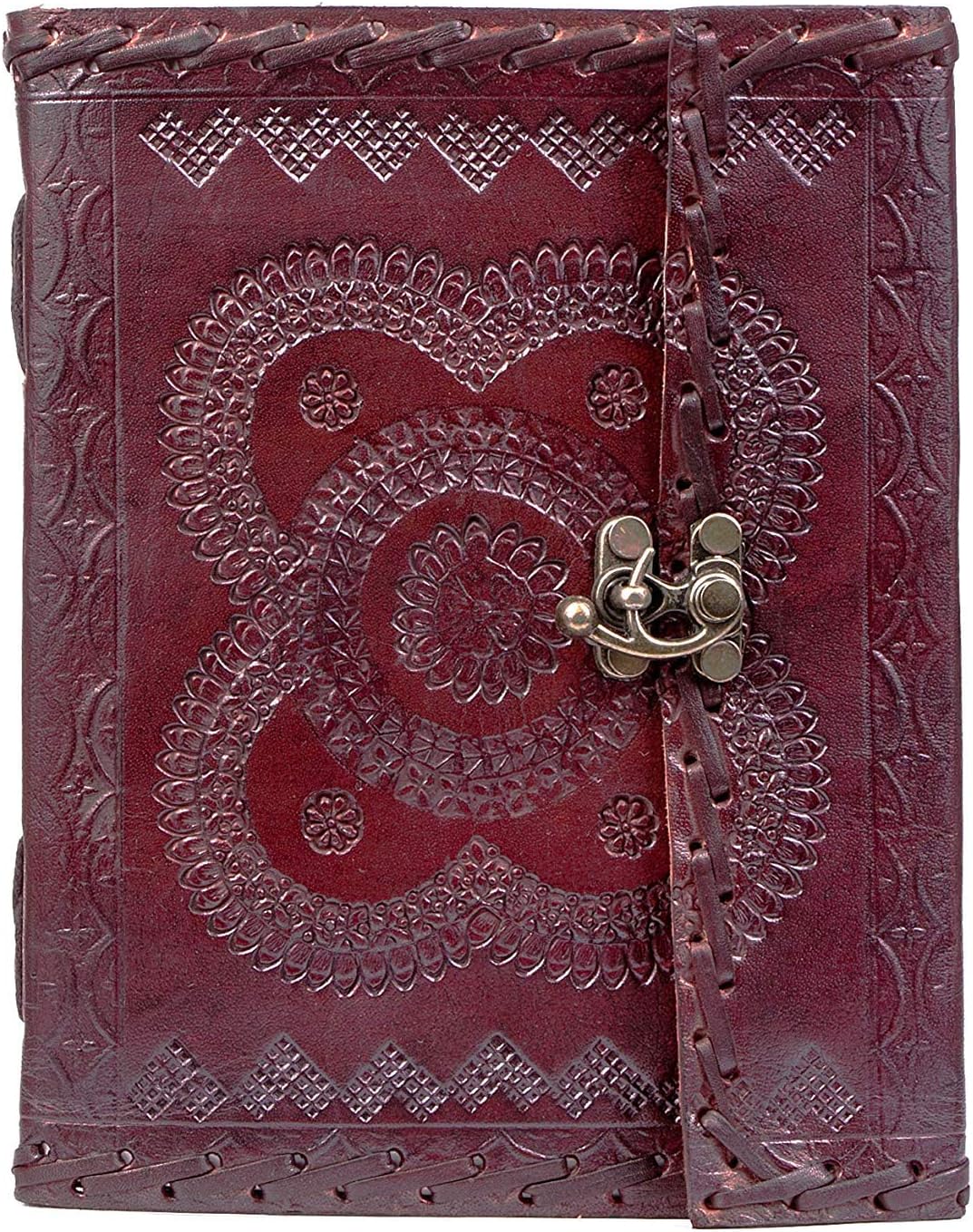 OVERDOSE GnG - Handmade Large 8" Leather Journal blank personal Diary notebook refillable journal gift (handembossed) :: Made in india