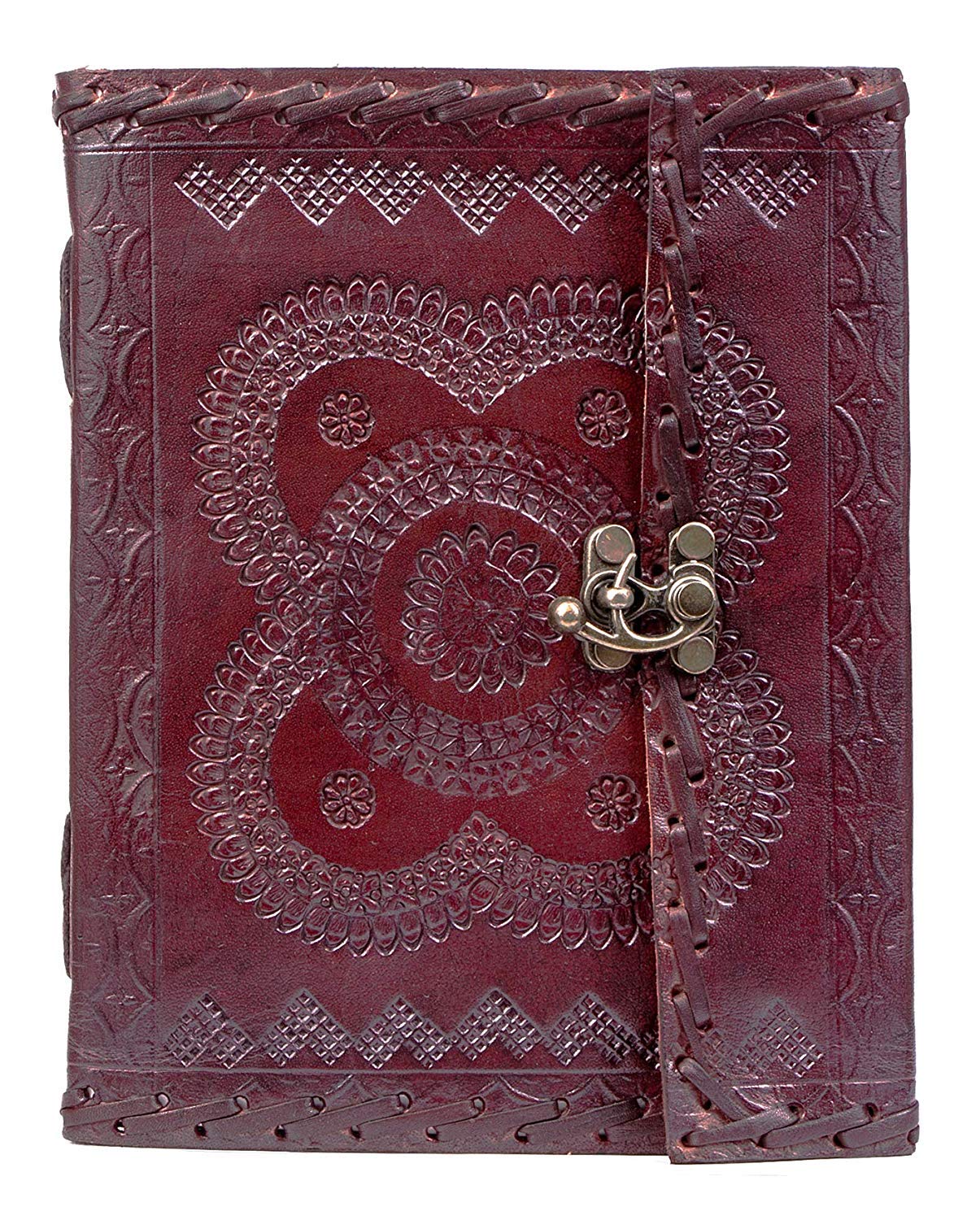 OVERDOSE GnG - Handmade Large 8" Leather Journal blank personal Diary notebook refillable journal gift (handembossed) :: Made in india