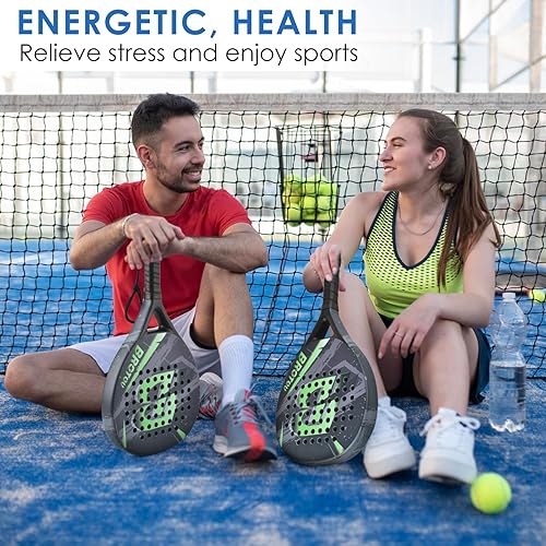 Miniatura 7 de BROTOU Padel Tennis Racket Carbon Fiber Surface with EVA Memory Foam Core with Carry Bag
