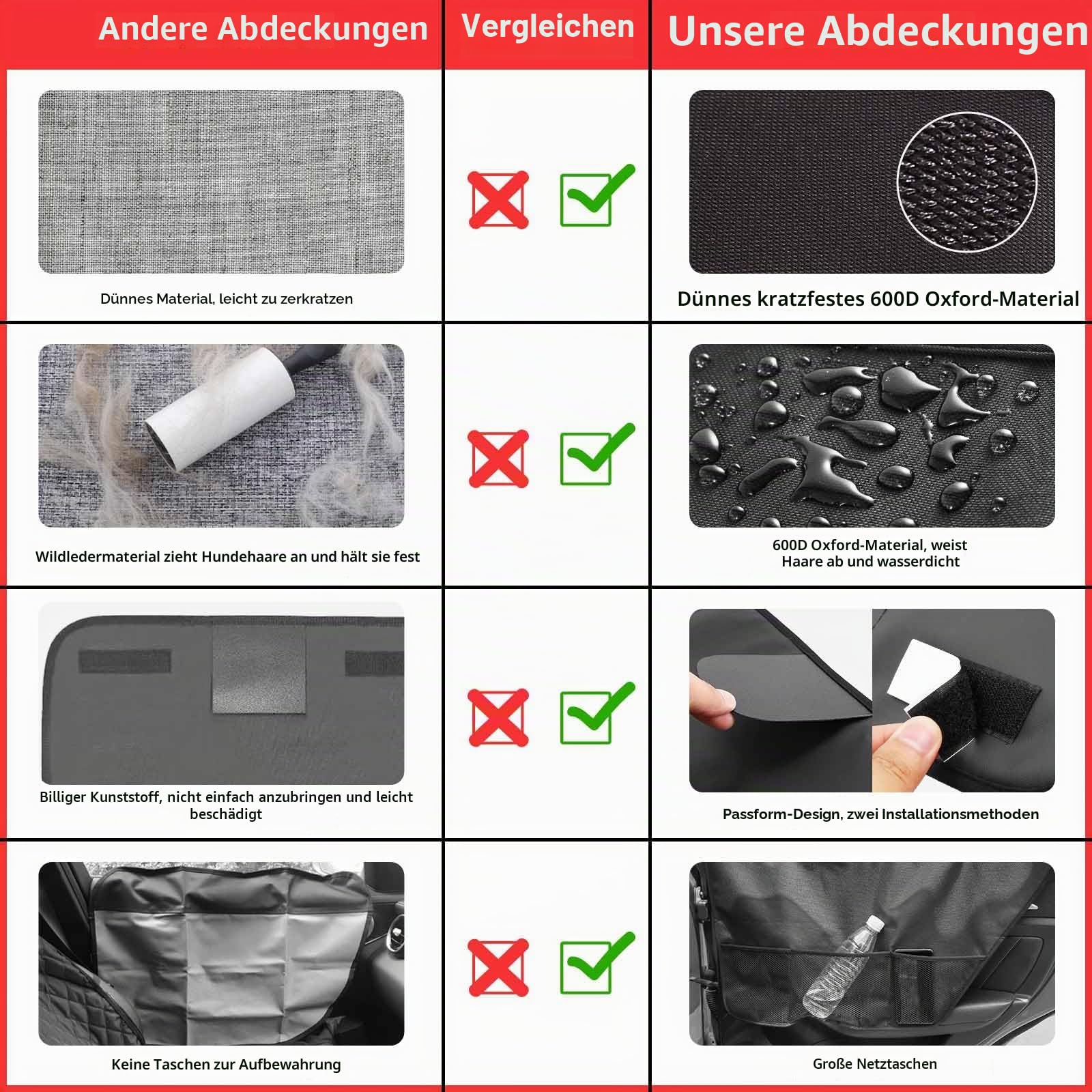 Autotürschutz für Hunde, wasserdicht, kratzfest, mit Netztaschen für Snacks und Spielzeug, Fahrzeugtürschutz für Autos, LKWs, SUVs, 2 Stück