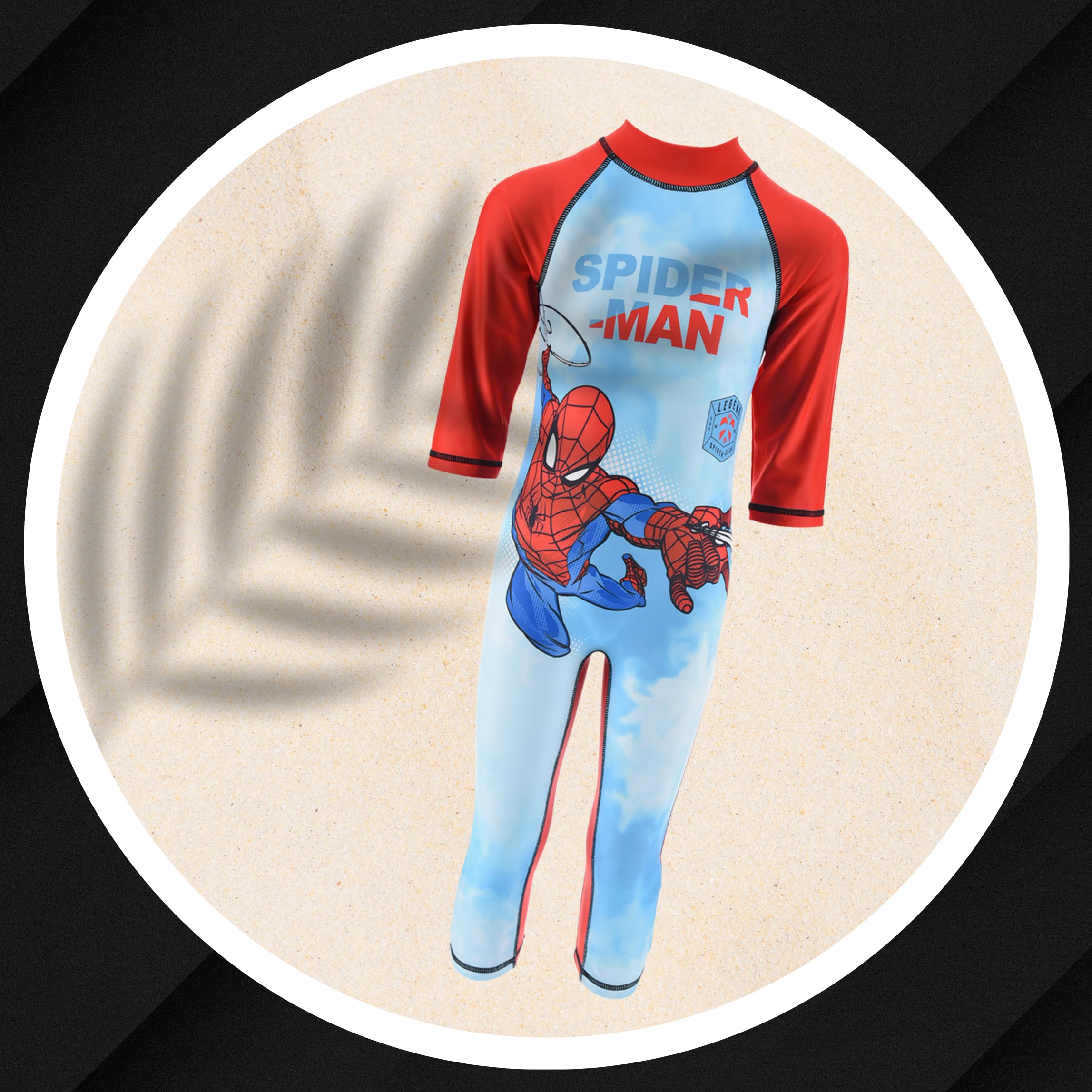 Marvel Spiderman Jungen Badeanzug, UV Schutz Badeanzug, Einteiliges Schwimmset, T-Shirt und Badehose, Größen 3 bis 8 Jahre