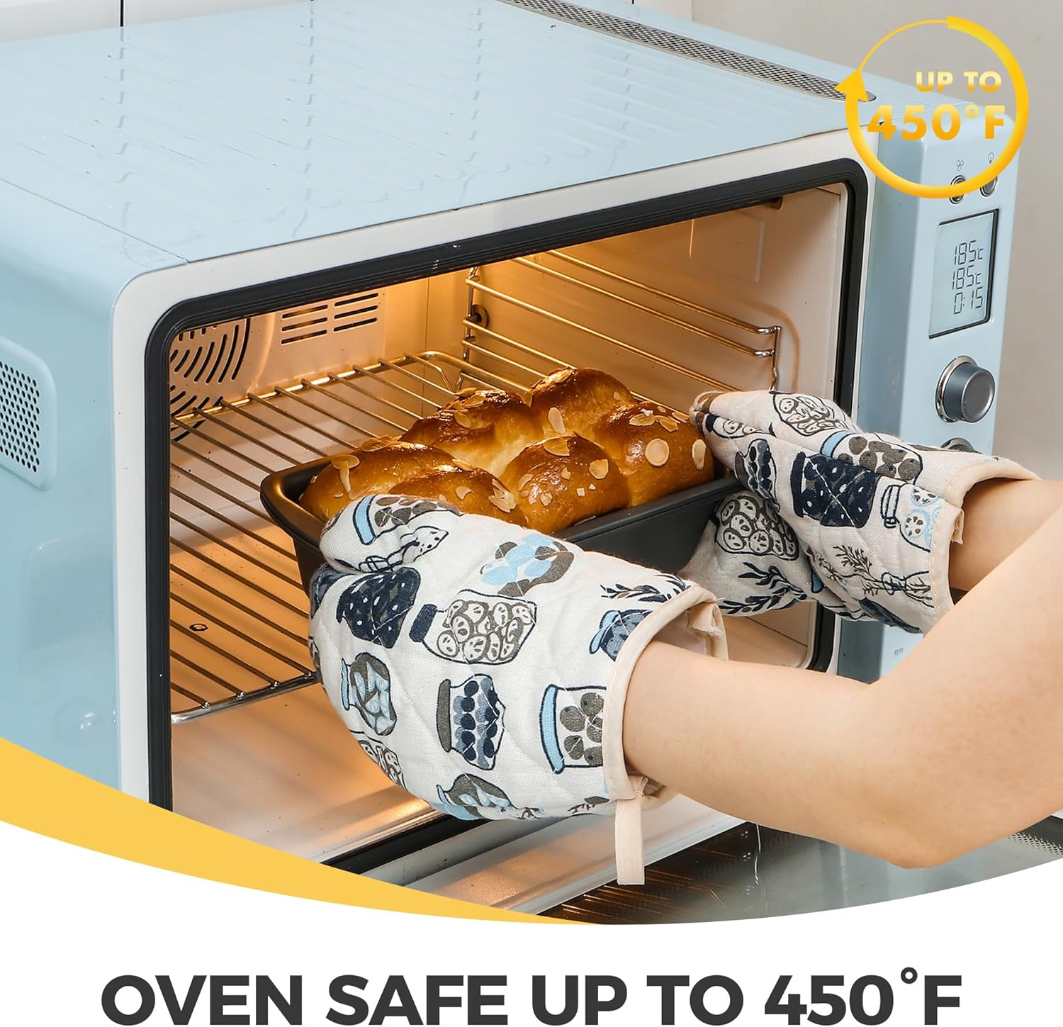 HONGBAKE 3 Pack Loaf Pan Set, 8.5 x 4.5 Inches With Wide Grips Nonstick Bread Tin, 1Lb Perfect for Homemade Baking, Grey - Image 5