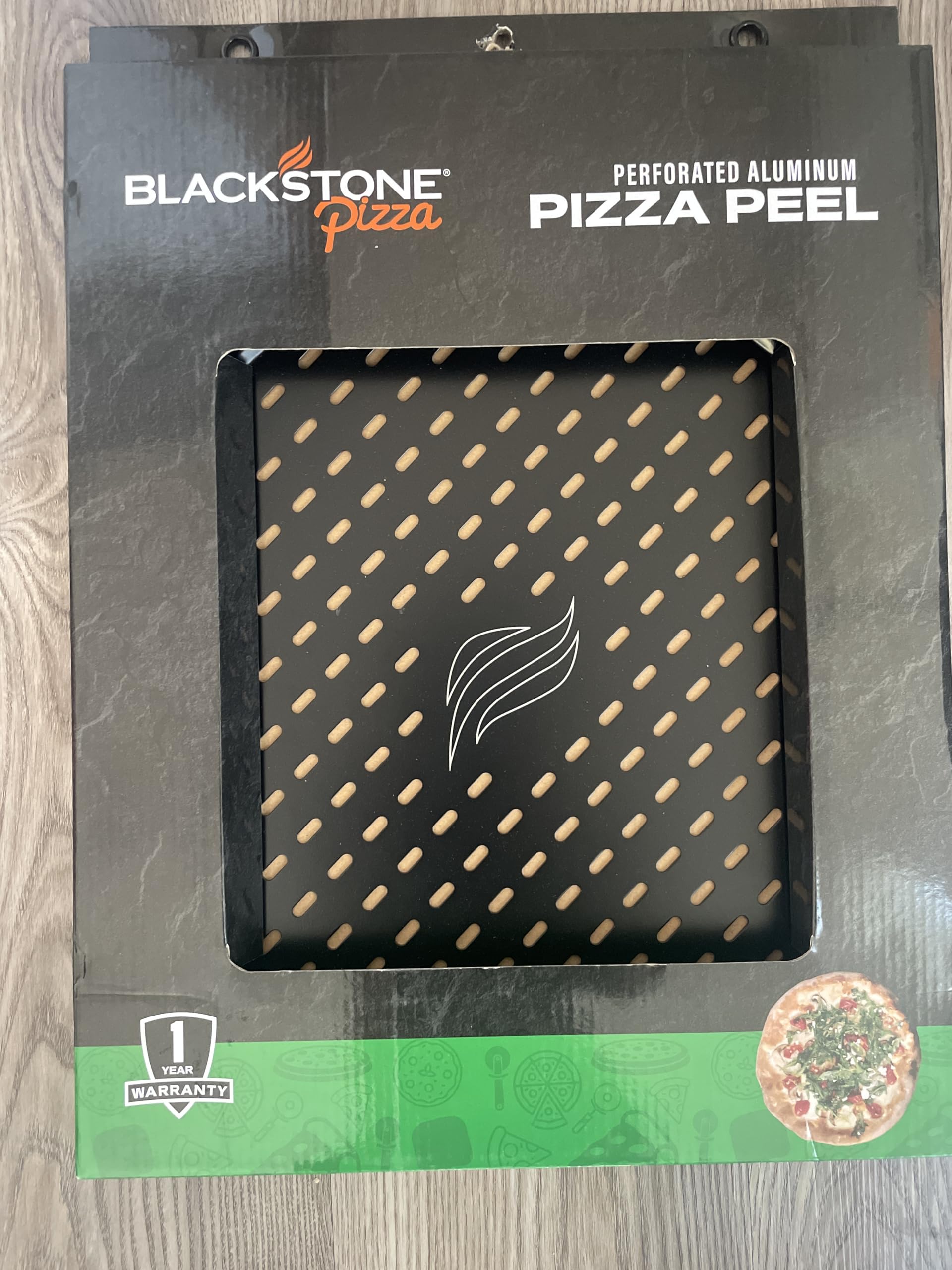 Blackstone Perforated Aluminum Pizza Peel with Heat-Resistant Handle in Black, 14