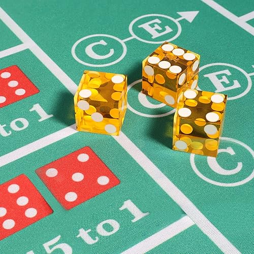 Miniatura 6 de GSE Games & Sports Expert Juego de 5 dados estilo casino de grado AAA de 0.748 in con bordes afilados y números serializados a juego para juegos de
