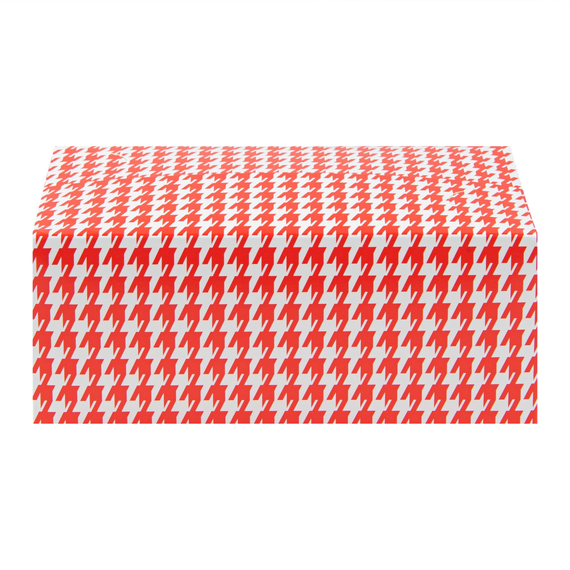 Restaurantware Paper Takeout Box 100 Count 47 Oz Rectangular Spill-Resistant Container Greaseproof Recyclable Lunch Box Houndstooth Pattern Red