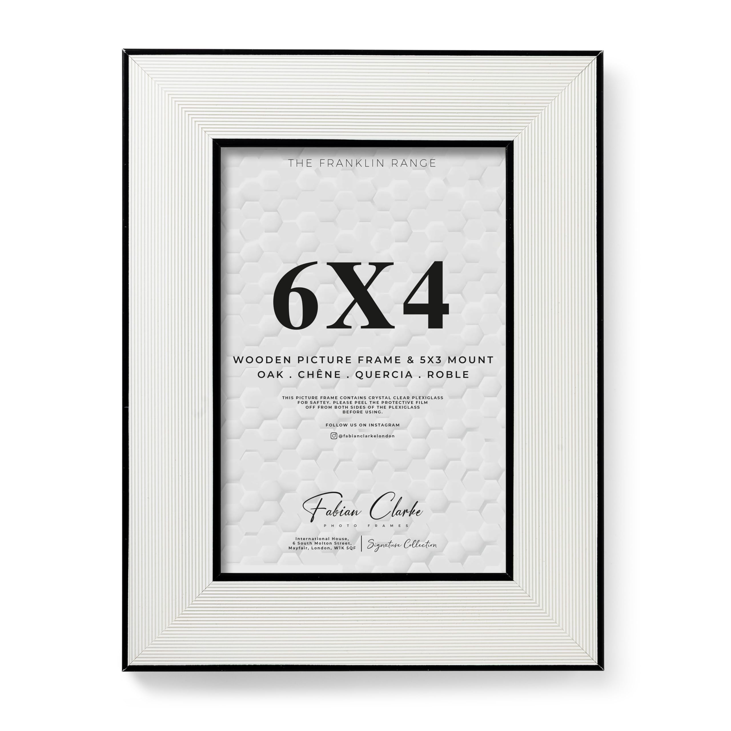 6x4 White Picture Frame with Black Edge Trim, Modern Contemporary Photo Frame for Home, Office or Gift