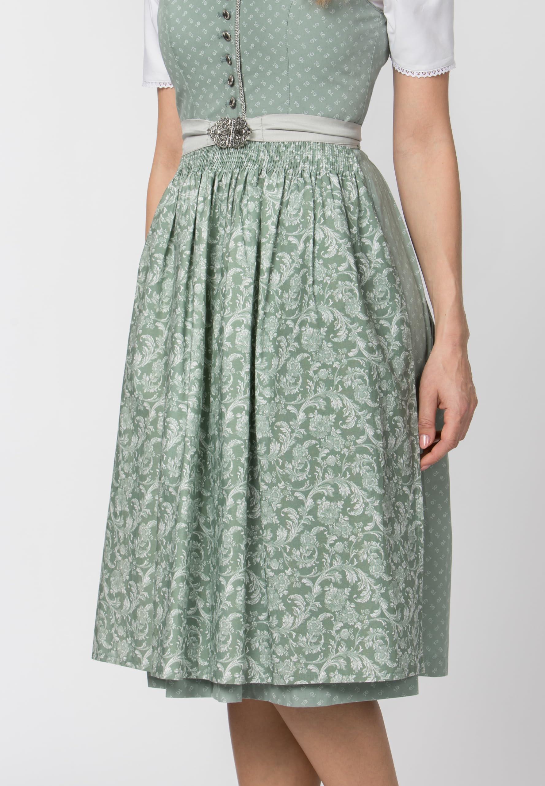 Stockerpoint Damen Dirndl Franka I Größe 34-54 I Trachtenkleid mit liebevollen Details & Dirndlschürze I 100% Baumwolle I Bequem & pflegeleicht I Perfekt für Trachten & Festlichkeiten