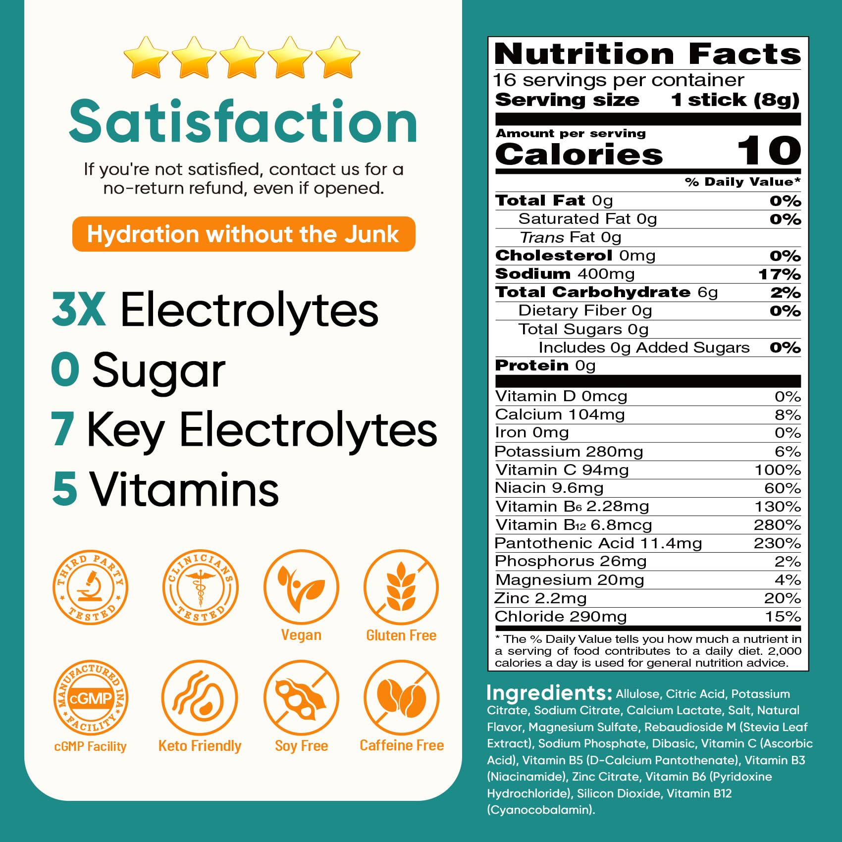 Venture Pal Sugar Free Electrolyte Packet, Liquid Daily IV Hydration Powder — Amazon image 6