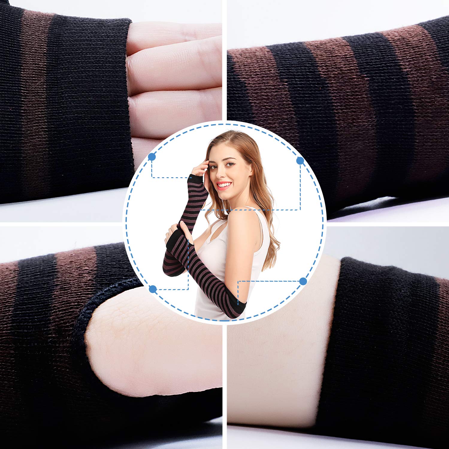 Bienvenu Punk Gothic Rock Long Arm Warmer Fingerless Gloves
