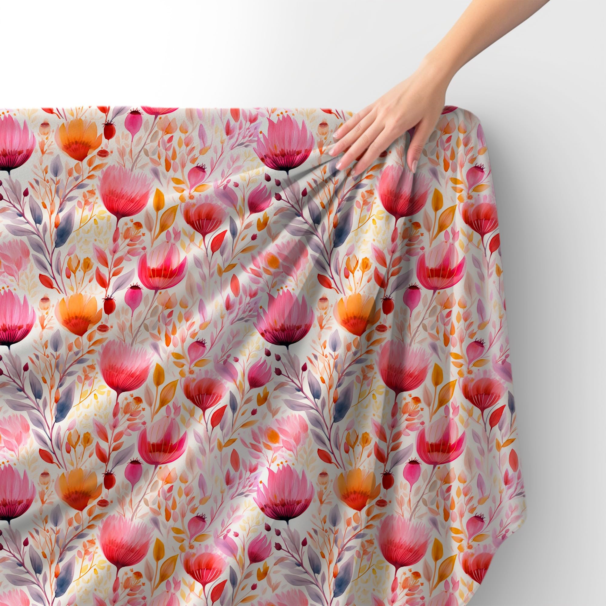 HEKO PANELS Tkanina velvet obiciowa drukowana, Kwiaty, 5 metrów 140 x 500cm