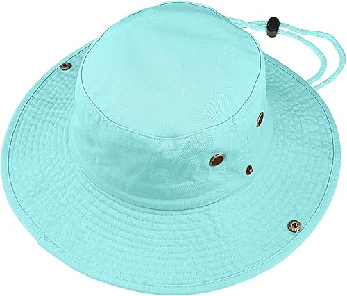 Miniatura 8 de Sombrero de ala ancha para senderismo, pesca, safari, boonie, 100% algodón, protección solar UV para hombres y mujeres, actividades al aire libre