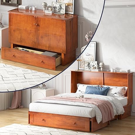 ZAFLY 62.8" Convertable Murphy Bed Cabinet