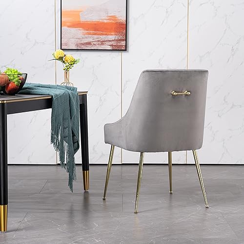 Miniatura 3 de Devion Furniture Bestas Dining, silla individual, terciopelo gris oscuro