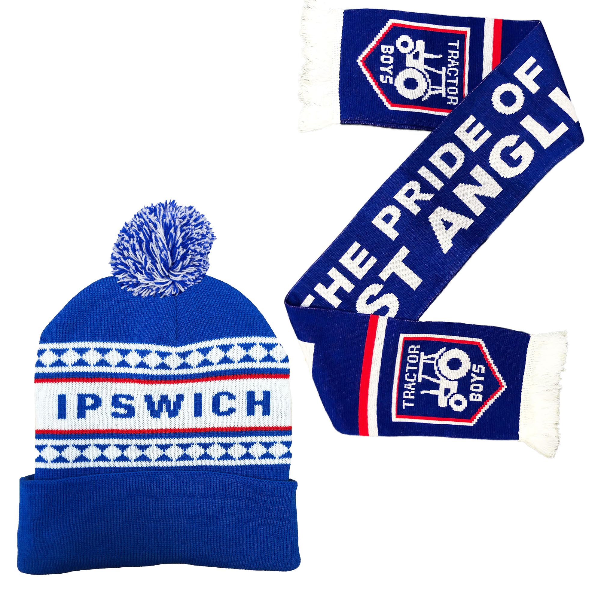 Beyond Happy Unisex Kids Hat & Scarf Set Ipswich Tractor Boys Knitted Winter Hat - 100% Acrylic (Uk, Alpha, One Size, Set)