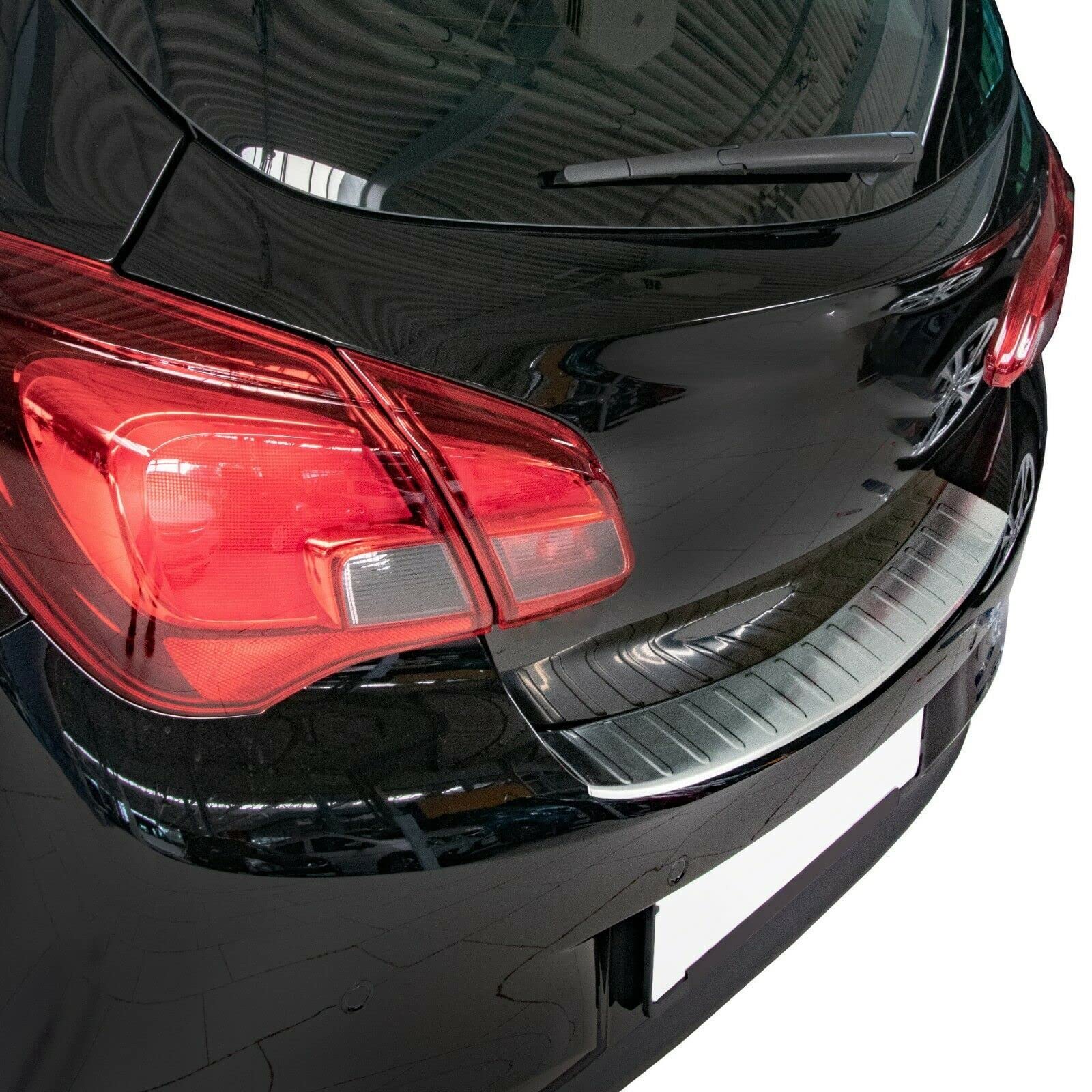 Bumperbescherming roestvrij staal, chroom, compatibel met Opel CORSA E, 2014-2019, met afkanting, premium kwaliteit van RECAMBO Bumperbescherming roestvrij staal, chroom, compatibel met Opel CORSA E, 2014-2019, met afkanting, premium kwaliteit van RECAMBO