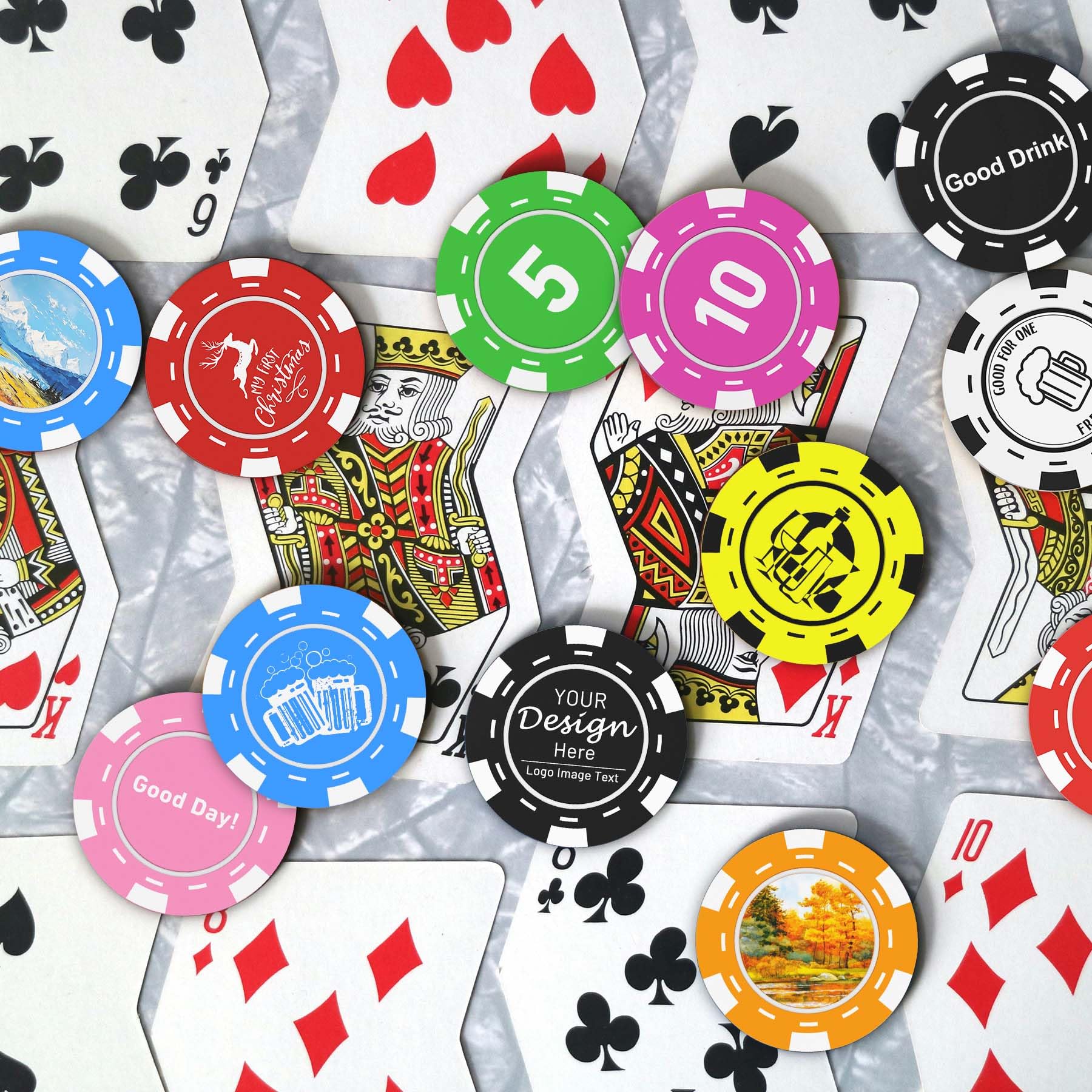 Jetons de poker imprimés personnalisés - Haute qualité et professionnels