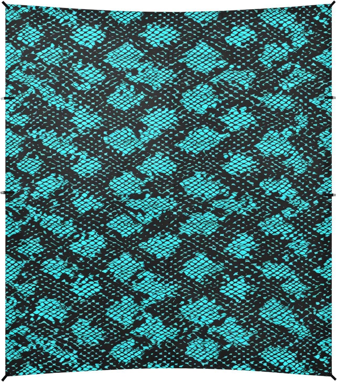 ALAZA Turquoise Black Snake Print Beach Tent Sun Shelter UPF50+ Protection Beach Shade Canopy w/ 4 Sandbags for Outdoor Camping, Fishing, Backyard Fun, Picnic, 10x9 ft