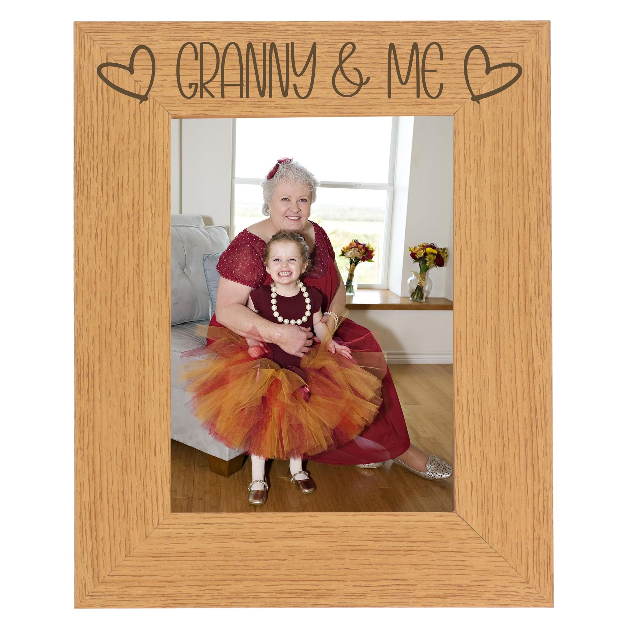 Granny and Me Photo Frame - Best Grandmother Photo Frame, Grandmother and Granddaughter, Grand Mother and Grandson Photoframes - I Love My Granny Gifts (Oak 5 x 7 Portrait)