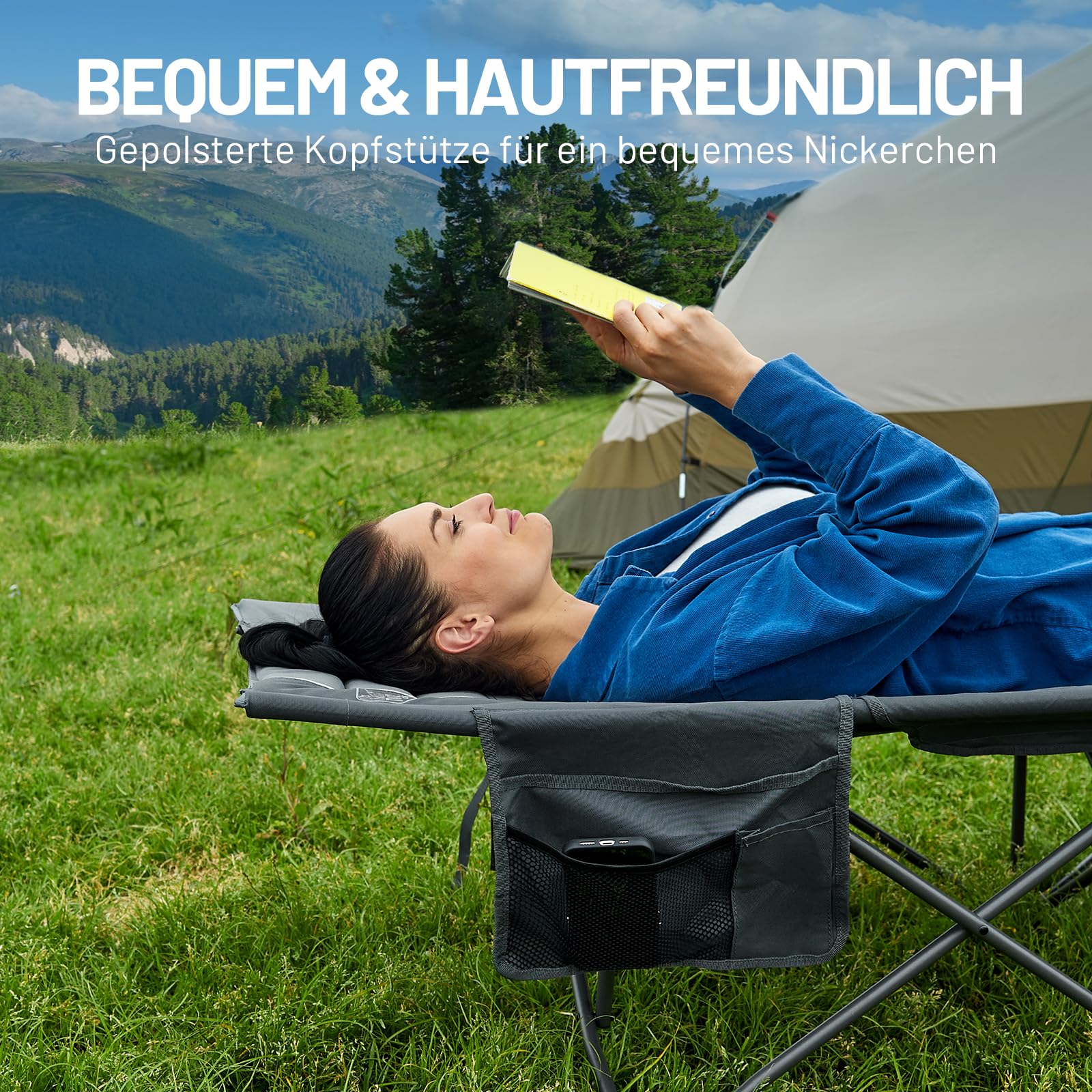 TIMBER RIDGE Feldbett Klappbar 150KG XXL Klappbett Camping All-in-one