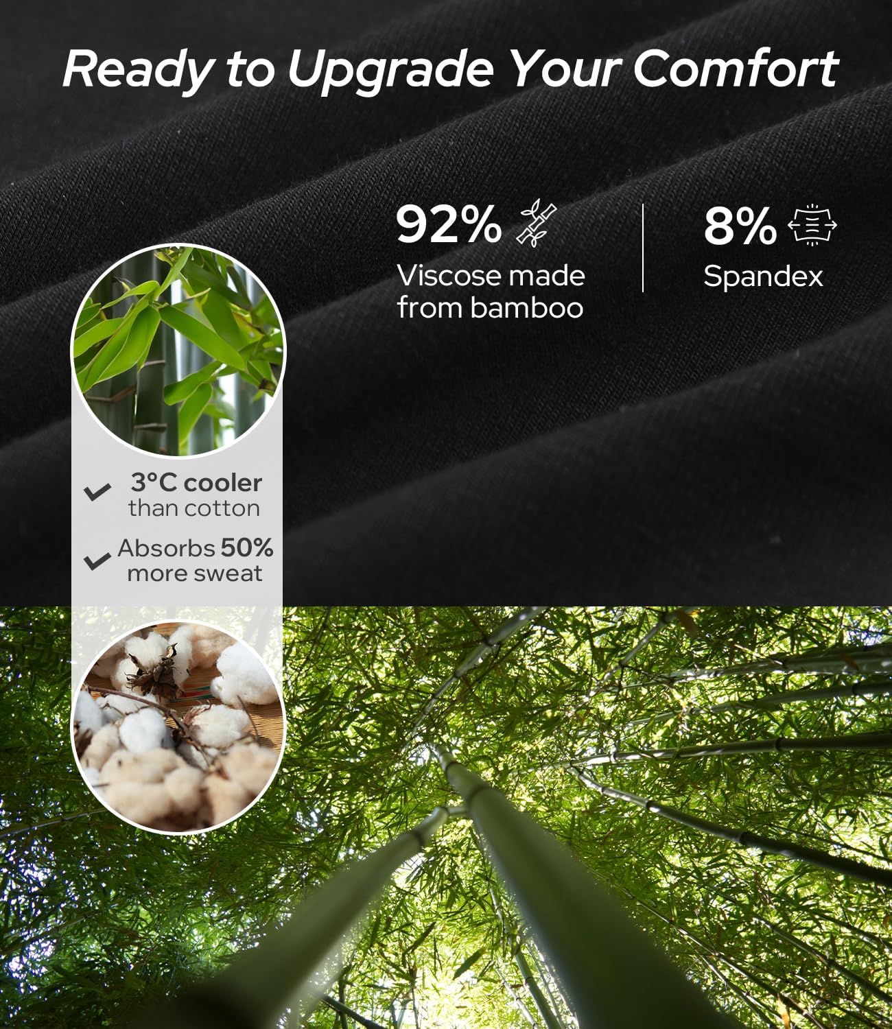 BAMBOO COOL Mens Underwear Ultra Soft & Breathable Boxer Briefs Moisture Wicking Tagless 3D Pouch 4 Pack - Image 3