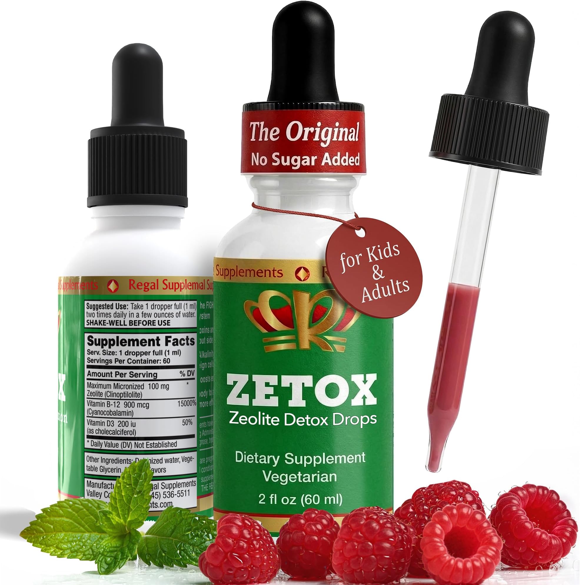 Zeo Health ZETOX | Easy to Take Liquid Zeolite Suspension with B-12 & D3 | Natural Energy & Immune System Booster That Supports Daily Detox & Optimal pH | Max Absorption Alkaline Drops (60 Servings)
