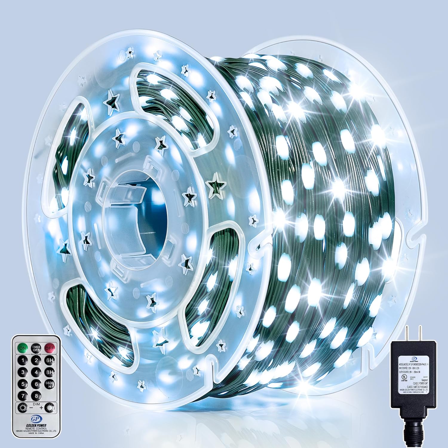 Outdoor Christmas Lights, 1200LEDs 393FT Christmas Tree String Lights, IP67 Waterproof 8 Modes Cold White Holiday Lights with Remote for House Yard Xmas Decorations 1200LED Cold white LED Green Wire