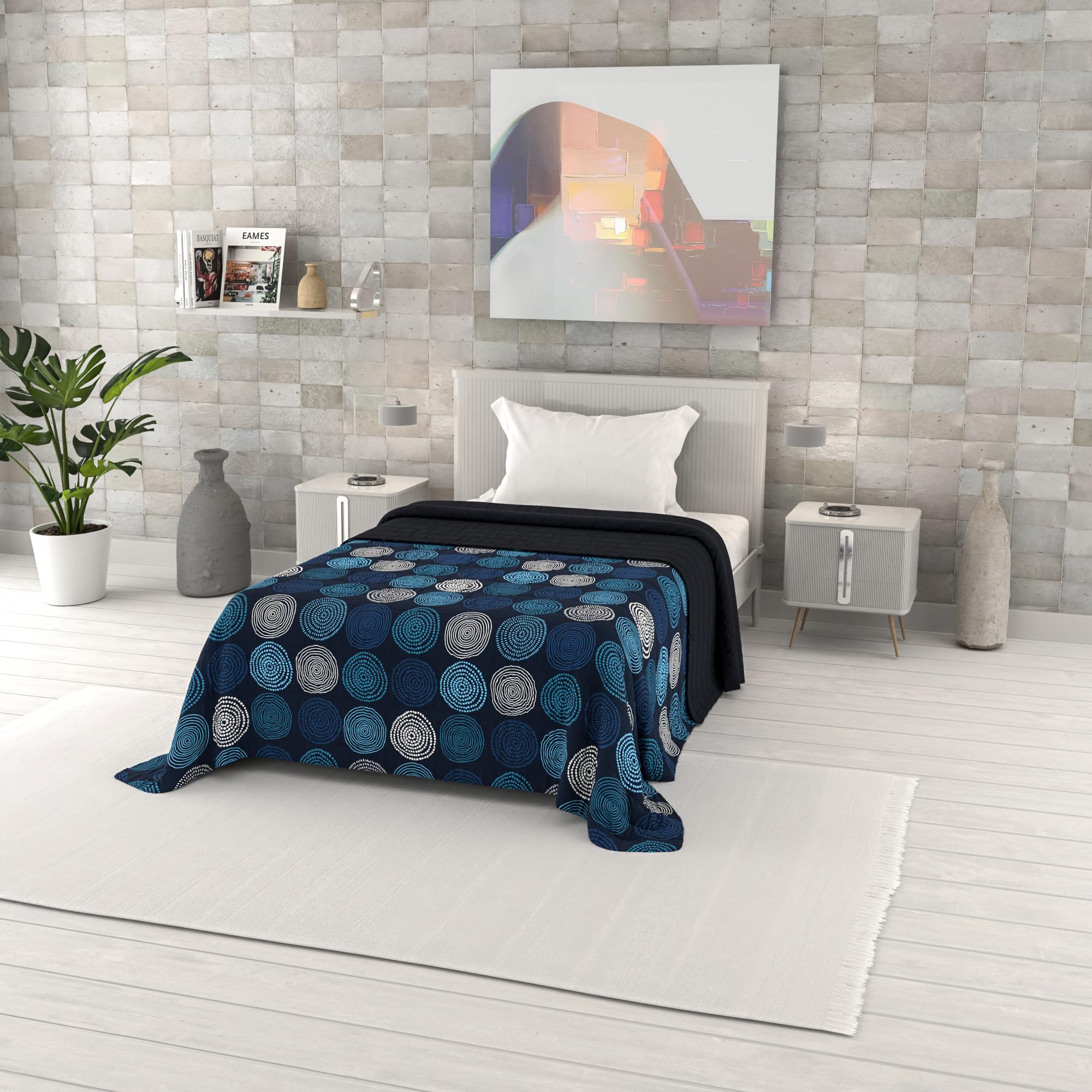 Italian Bed Linen Fantasy Printed Summer Duvet, Polyester Filling, Ipnotic, 170 x 270 cm