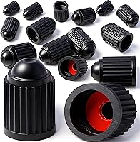 Vista 18 de 10 piezas de tapas de válvula de neumático TPMS con vástago largo, tapas de válvula de rueda de plástico negro para TPMS TR20008, tapas de vástago