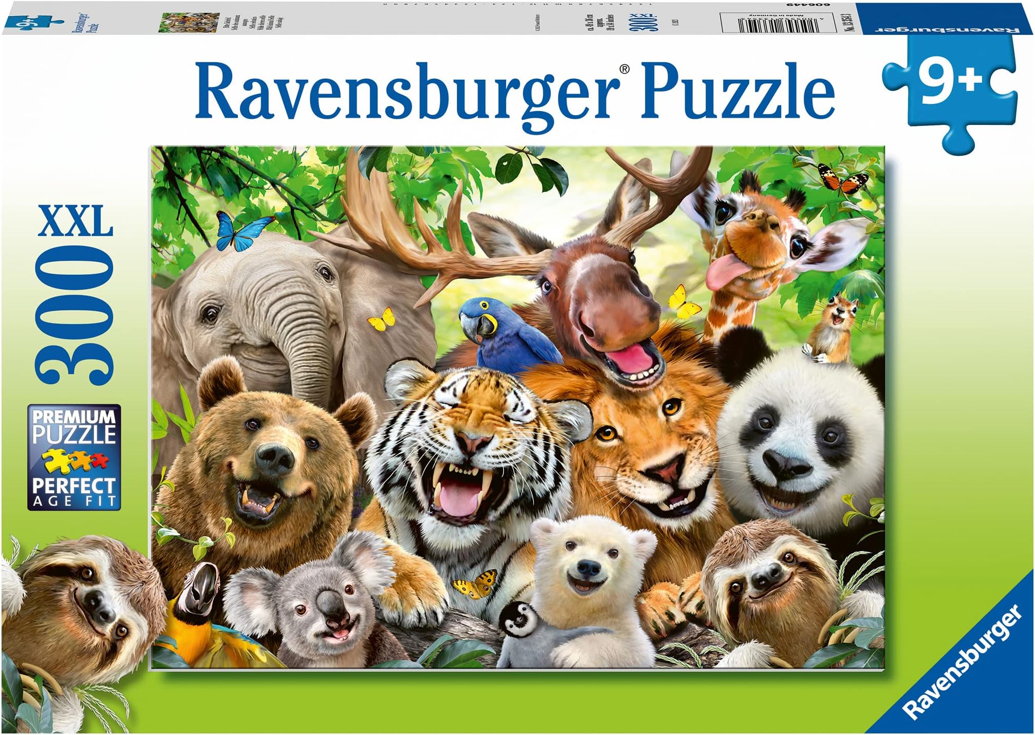 Ravensburger Exotic Animals Selfie 300‑Piece Jigsaw Puzzle for Kids Age 9 and Up and Adults – Colourful XXL Wildlife Puzzle