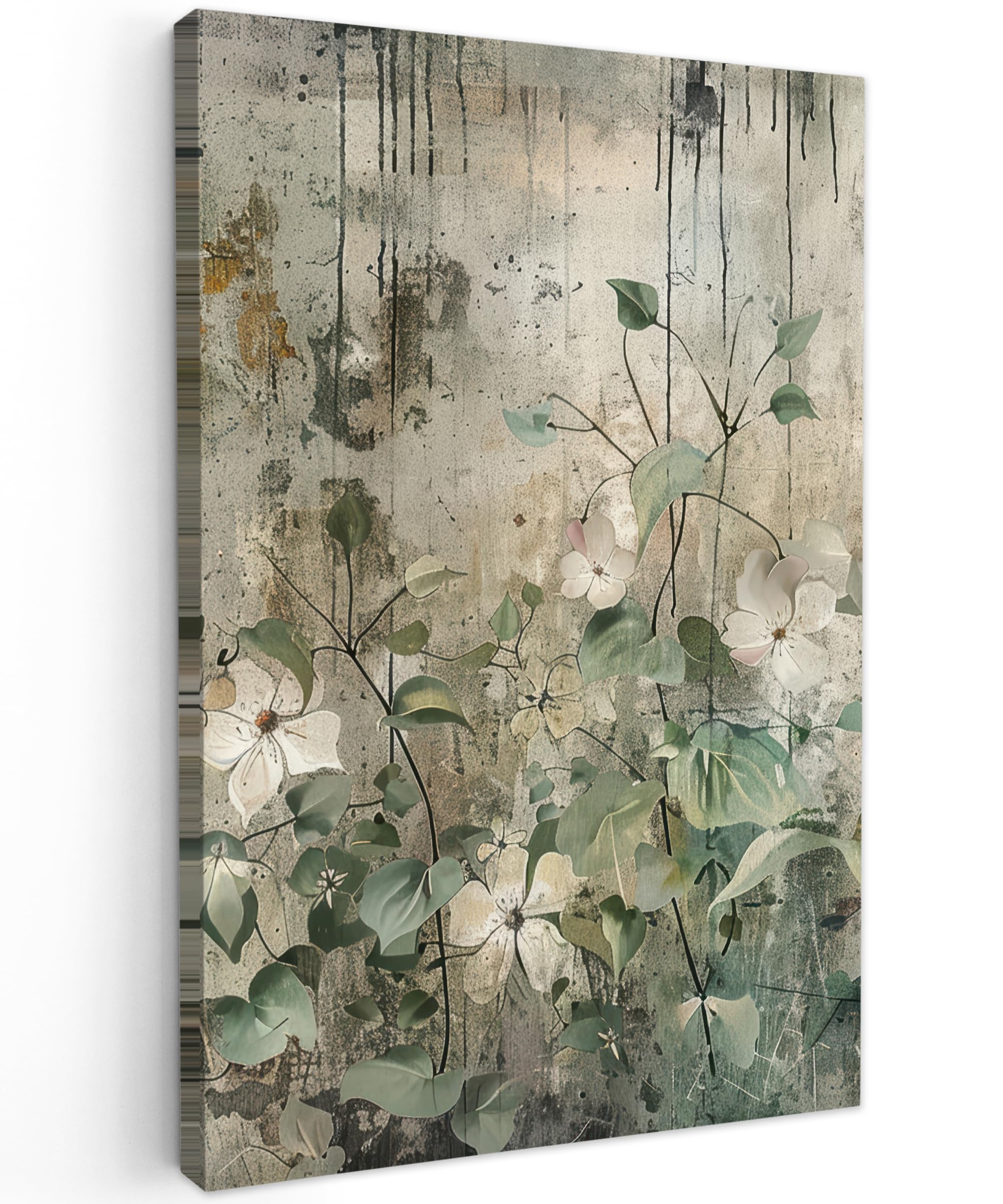Muchowow Flowers - Leaf Muchowow© Canvas Wall Art 24"X35" / 60X90 Cm Decor Paintings Prints Framed On Canvas Decorations Wallart Flowers - Foliage - Abstract - Modern