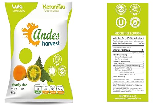 Miniatura 2 de Andes harvest Puré de pulpa de fruta congelada, frutas 100% naturales, sin azúcar añadido, sin gluten, perfecto para batidos, bebidas