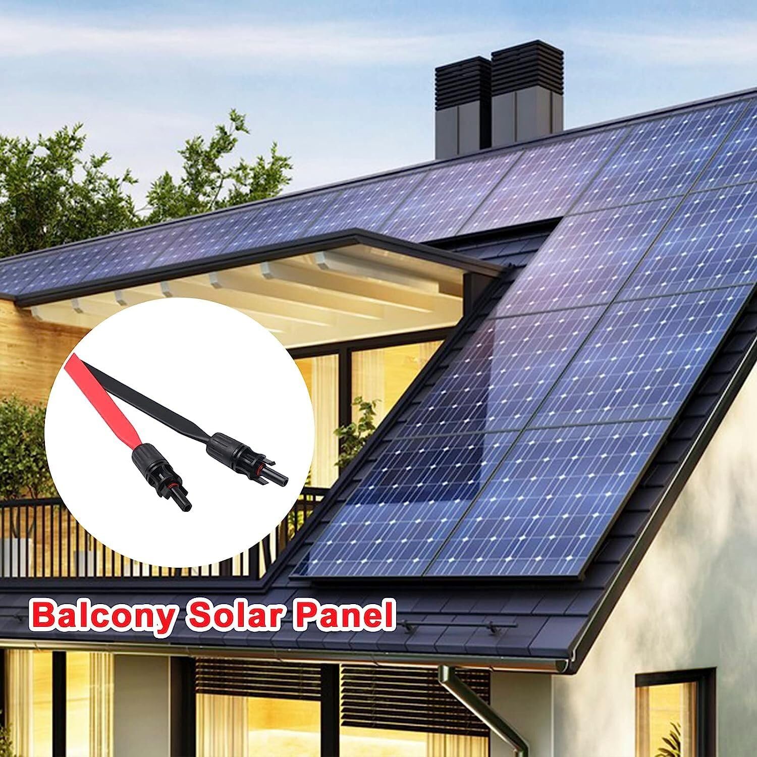 TEOV SOLAR 1 Paar Solarkabel Fensterdurchführung 100CM