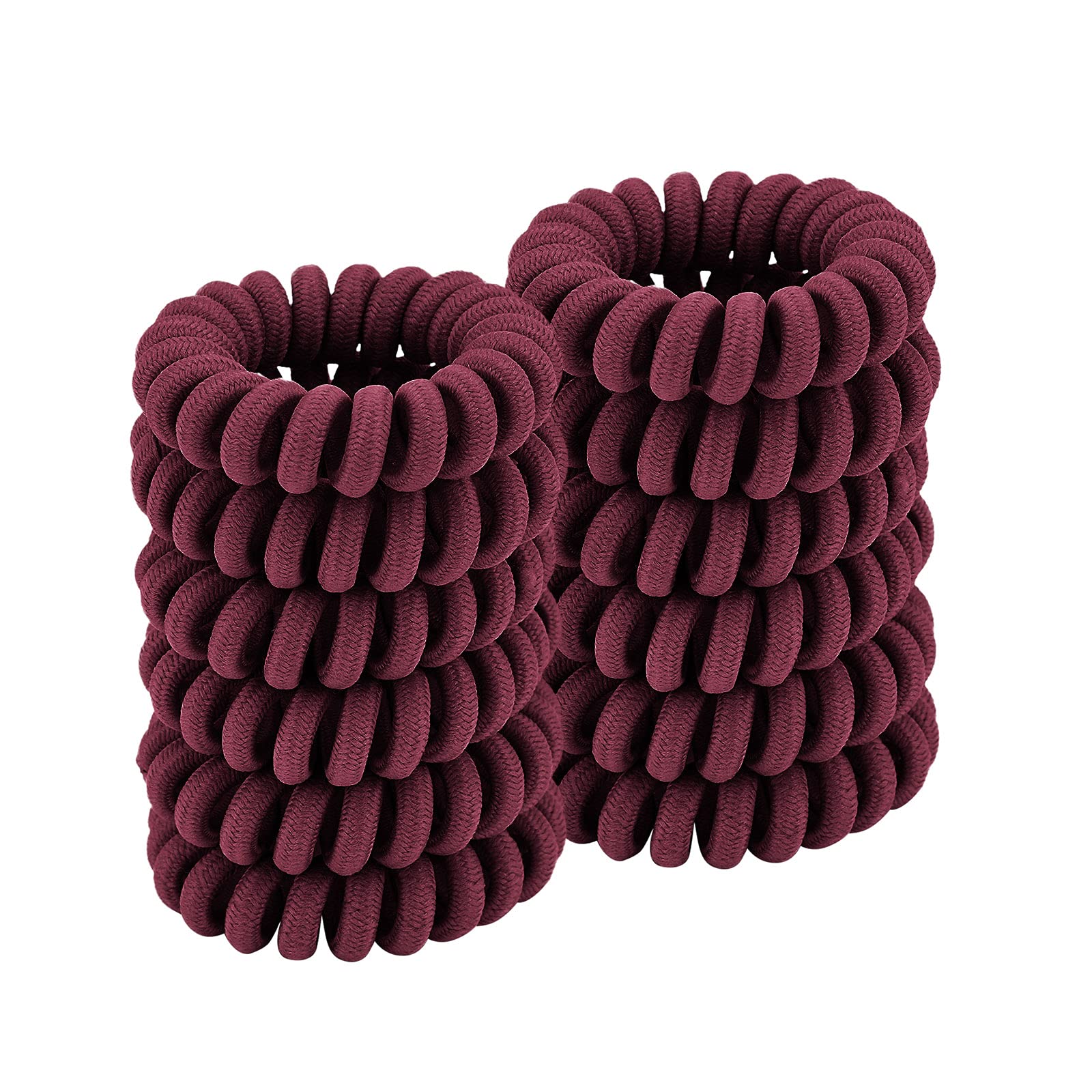 Spiral Hair Ties (Cloth Rose, 12 Pcs) - Coil Ponytail Holders for Thick & All Hair Types, No Crease Phone Cord Design