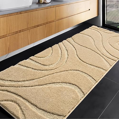 DEXDE Alfombras de baño de 24 x 60 pulgadas, extra largas, antideslizantes, lavables a máquina, alfombras suaves color rosa para ducha de baño DEXDE Alfombras de baño de 24 x 60 pulgadas, extra largas, antideslizantes, lavables a máquina, alfombras suaves color rosa para ducha de baño