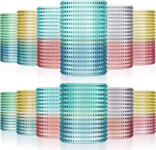 Foaincore Juego de 12 vasos para beber Hobnail de estilo vintage, vasos de bebida antiguos, 6 vasos de cóctel de burbujas Highball de 14 onzas, 6