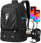Sac à dos pour ordinateur portable de voyage avec compartiment de chaussures, Sac anti-eau résistant avec USB Port de recharge