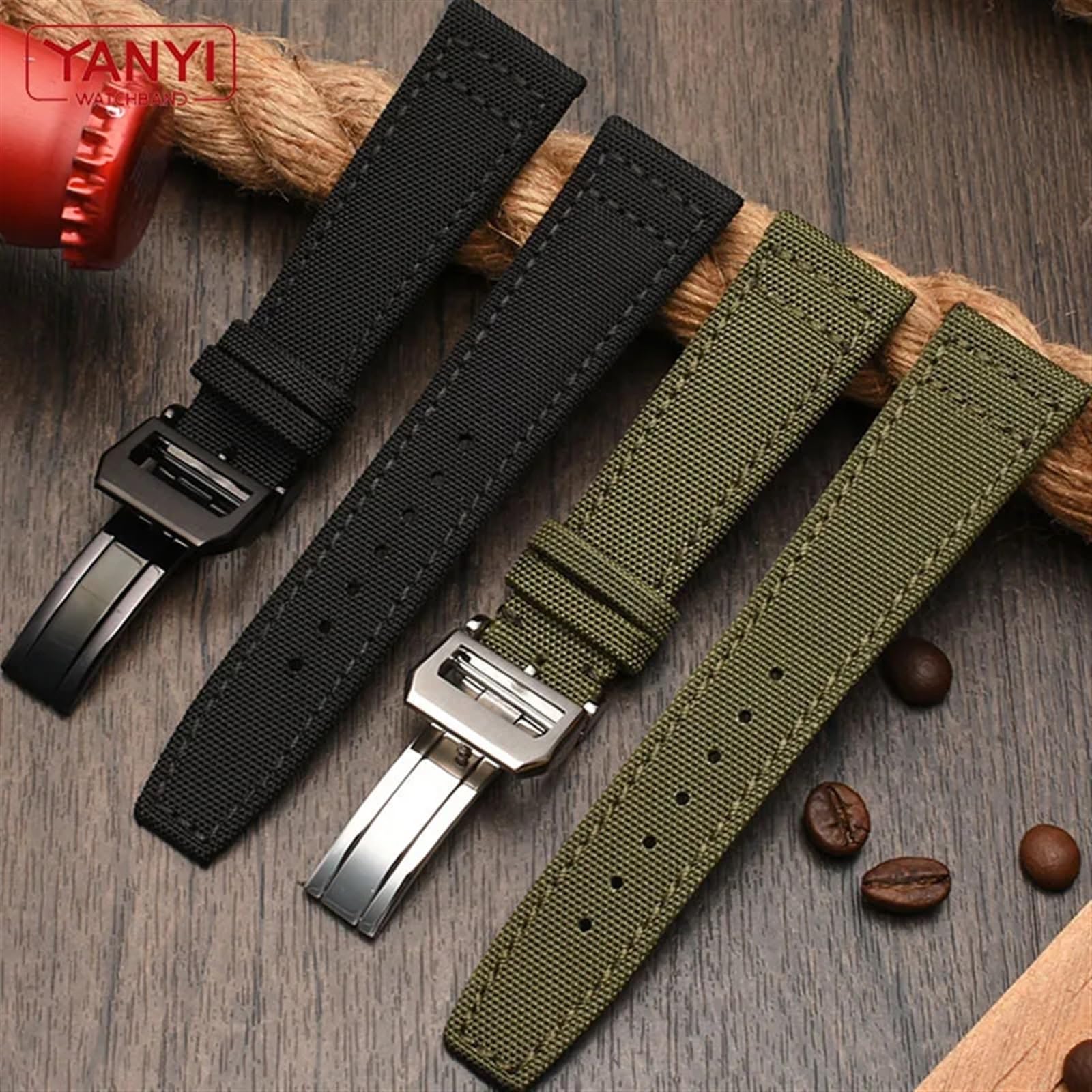 Cinturini in nylon per IWC IW377724 IW371614 cinturino per orologio 20mm 21mm 22mm braccialetto nero verde militare cinturino da polso in tela blu cinturino
