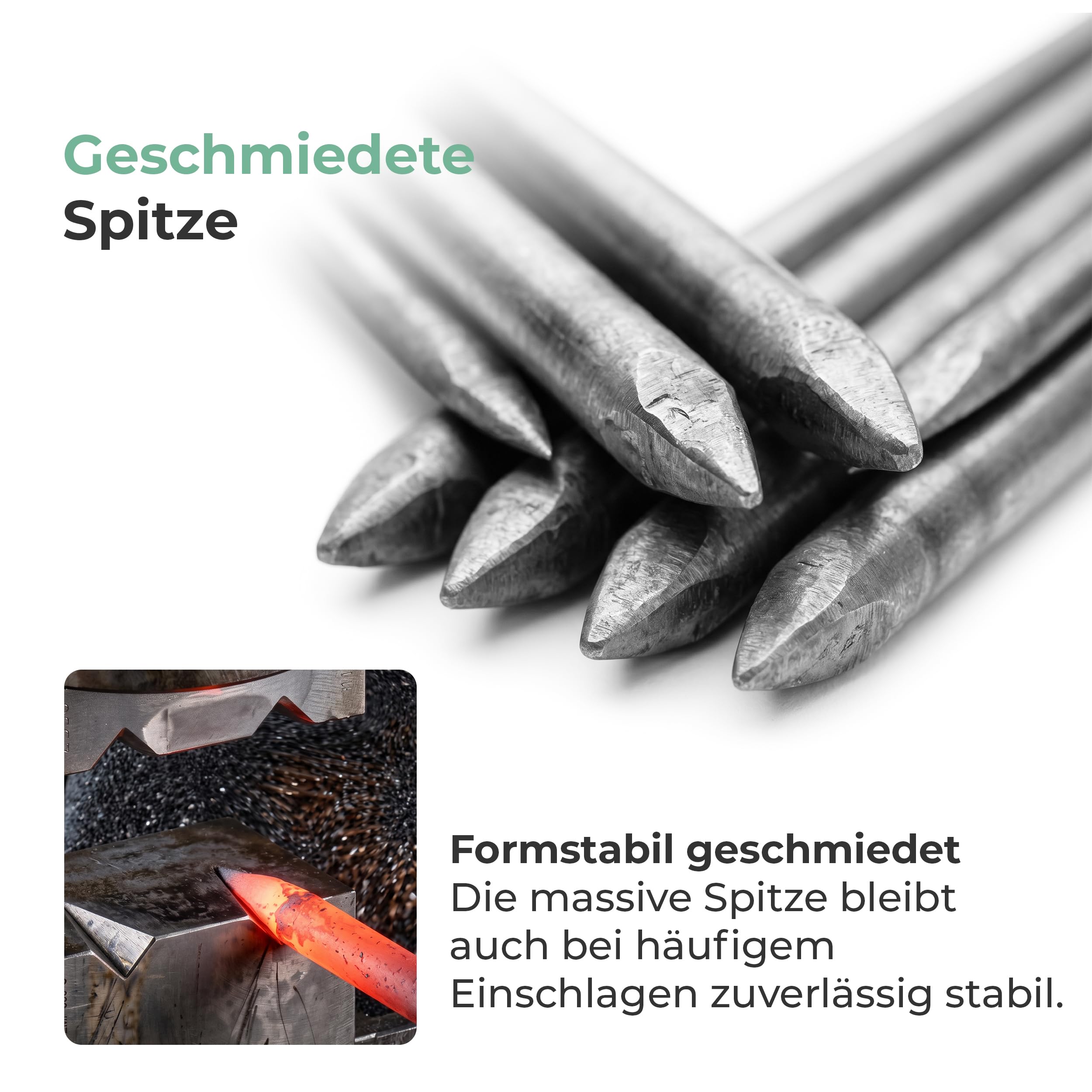 Novatool 10er Set Schnureisen Ø16 x 1000mm Made in Germany Schnurnägel Schnurnagel Erdnägel für Richtschnur Richtschnurhalter Erdnagel Pflasternagel Erdungsstange Rankstab Rankhilfe Nivellierstange